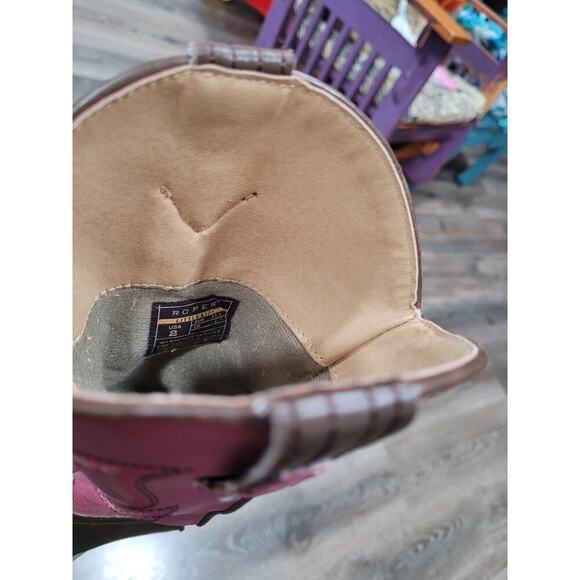 Roper Girls Pink Western Cowgirl Boots size 2 #3 - Picture 6 of 8